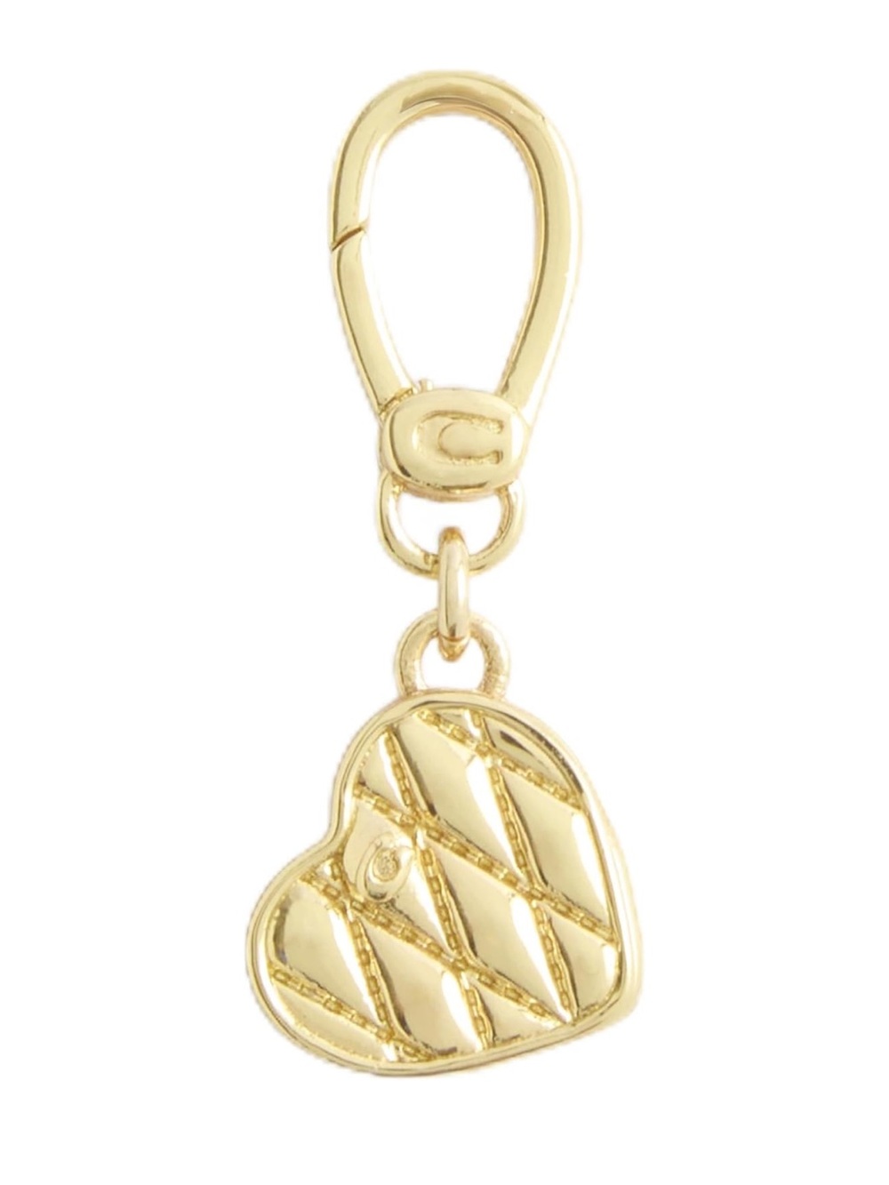 Coach Gold Quilted Heart Jewelry or Bag Charm or Keychain Charm - New